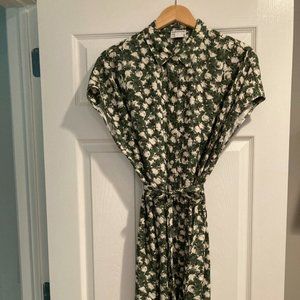 Frank & Oak floral shirt waist dress. Size L